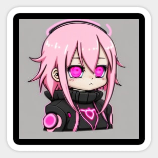 Super Cute Kawaii Anime Girl Girls Manga Characters Pink Sticker